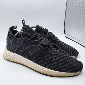 Adidas NMD_R2 PK Mens 11 Black Primeknit Running Shoes Sample Sneakers Casual